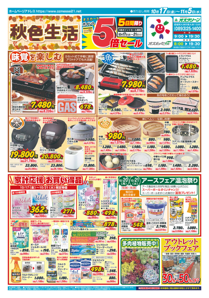 秋色生活　10月17日(金)〜11月5日(水）表面